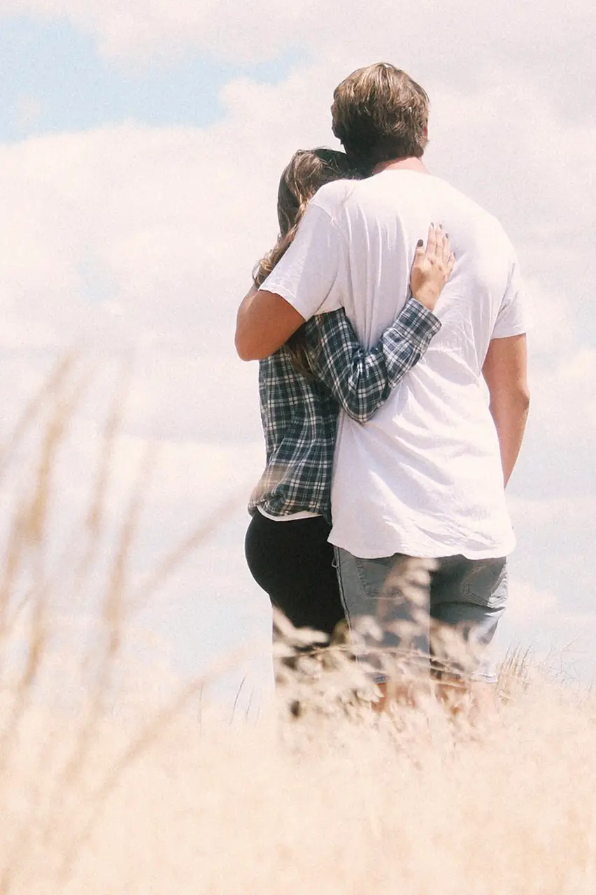 A Couple is hugging and happy